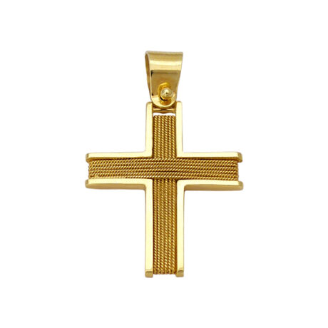 Χρυσός σταυρός Κ18 χειροποίητος